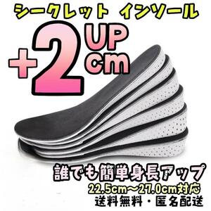 2センチ シークレット インソール 22.5cm～27.0cm おすすめ 厚底 盛れる 最強 調整 極厚 中敷き 身長 分厚 いずれない 高い コスプレ