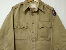 チンストラップ付き 40s 1943年 USAAF 実物 オフィサー ビンテージ チノクロス カーキ シャツ//米空軍 USAF 米軍 チノパン チノ パンツ_画像1
