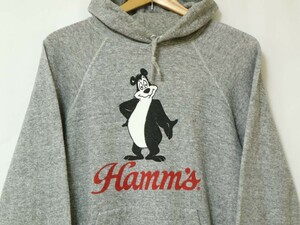 希少 Hamm's Beer Bear 80s ビンテージ スウェット パーカ ARTEX L // オールド ハムズ ベア ビール メーカー キャラクター テディ ☆