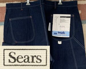 デッドストック 70s~ USA製 Sears ビンテージ シアーズ インディゴ ペインター ワーク パンツ W42 コットン100% //つなぎ オーバーオール
