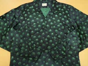 眼球? デッドストック 50s ビンテージ スーベニア オープンカラー シャツ 黒 // アトミック ロカビリー スカジャン スカシャツ ジャケット
