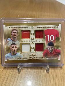 2023 leaf ultimate Soccer Quad Memorabilia Foden Diaz Rashford Bruyne /25