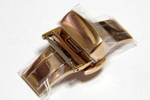 [ free shipping ] tail pills width 16mm rose Gold specular D buckle push type double doors PBF-16RGM