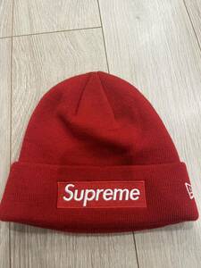 ★ supreme New Era Box Logo Beanie Red ★ビーニー 赤 ニット帽 ニットキャップ ロゴ