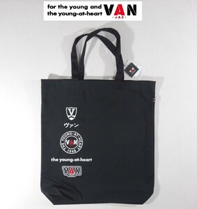 * free shipping!! VAN JAC Van ja Kett 3 ream VAN original Logo print eko back black *