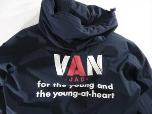 ★衝撃VAN JACKET 正月価格!! 46200円→14800円!! 送料無料! ヴァンヂャケット ワッペン三枚装着 ロゴプリント 中綿パーカー M NAVY★