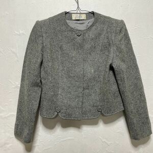 baron no color jacket gray wool long sleeve formal tweed graduation ceremony go in . type 9 number M size shoulder pad equipped 