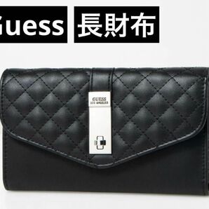 ゲス GUESS CEDAR Flap Clutch 長財布 黒