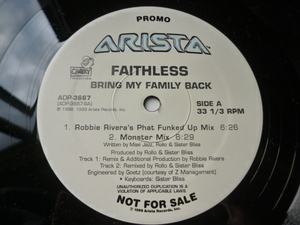 Faithless / Bring My Family Back アグレッシブ HOUSE 12 試聴