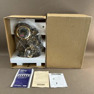【未使用品】CITIZEN シチズン 置時計 バラの精 4RG629 リズム時計 ブロンズ アンティーク 昭和レトロ