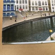 梶原しげお氏作品『ベルギー・ゲントの運河』　油彩画　_画像6