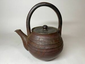 旧家蔵出 備前 急須 丸形 彫刻 茶道具 煎茶道具 骨董品 古美術品 /検 元時代 倶利 屈輪 唐木 鉄瓶 銀瓶 香盆 煎茶道具 香道具 香炉