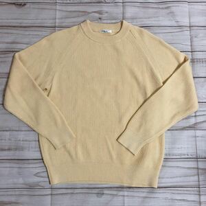 美品　ユナイテッドアローズ　セーター　ニット　イエロー　XL メンズ　シルク　黄　クルーネック 黄色