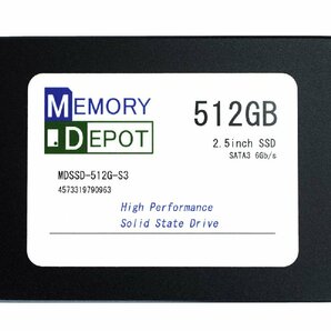 512GB SSD 2.5インチ SATA3 TLCメモリーセル採用 アルミ合金筐体 内蔵SSD 3年保証 番号付メール便発送の画像1