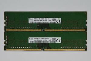 動作保証★メモリー PC4-21000 DDR4-2666 16GB(8GBx2枚)Skhynix エラー無★011