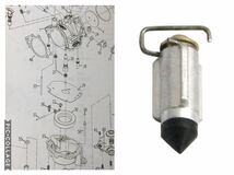 S&S 11-2195 ニードル フロートバルブ Eキャブ Bキャブ Gキャブ ワイヤータイプ ニードルバルブ NEEDLE SUPER B/E/G GAS WIRE バルブ_画像1