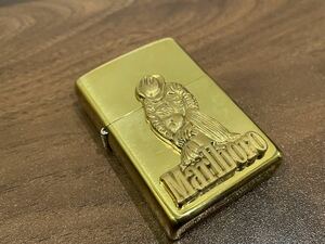 1円～中古美品 ZIPPO ジッポライター マルボロ　Marlboro オイルライター　ゴールド