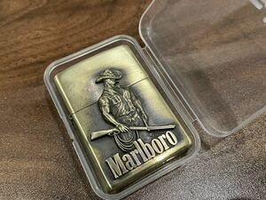 1円～中古美品 ZIPPO ジッポライター マルボロ　Marlboro オイルライター　ゴールドA01