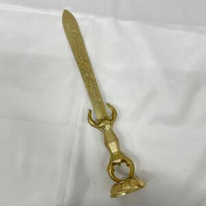 密教法具 三鈷剣 台座付 不動明王 剣 アンティーク 降魔剣 金剛剣 【a1556-s268】