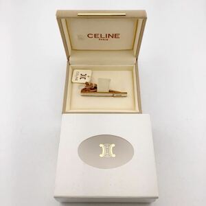 CELINE セリーヌ ネクタイピン 刻印シルバー 925 小物 アクセサリー タイピン ゴールド カラー 箱付き【kk2760】