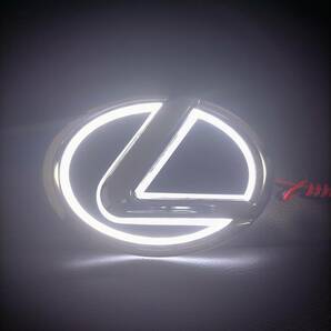 1個～レクサス LEXUS 125mm 立体タイプ LEDエンブレム ホワイト RX UX LS RX300 RX330 RX350 IS250 LX570 is200 is300 ls400の画像1