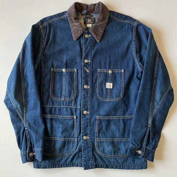 【25周年記念/Limited Edition】RRL “90s Denim Chore Jacket” M デニム ジャケット カバーオール コーデュロイ オンブレ Ralph Lauren