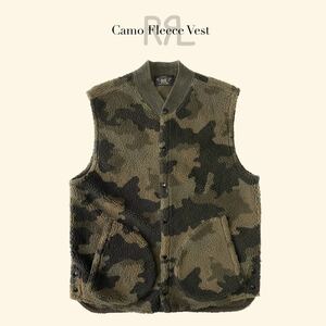 RRL “Camo Fleece Vest” M カモ カモフラ 迷彩 フリース ミリタリー ベスト Ralph Lauren ヴィンテージ