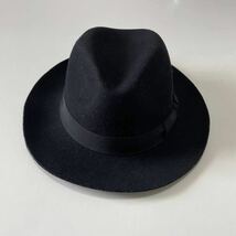 【希少/Italy製】RRL “Fedora Hat” 7 1/2 フェドラハット 中折れ ハット 帽子 黒 ブラック ヴィンテージ Ralph Lauren Stetson_画像4