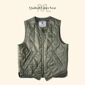 RRL “Quilted Liner Vest” M キルティング ベスト ミリタリー ライニング ライナー フライト ジャケット ヴィンテージ Ralph Lauren