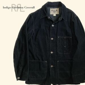 【傑作】RRL “Indigo Corduroy Coverall” M インディゴ コーデュロイ カバーオール ジャケット Ralph Lauren ヴィンテージ