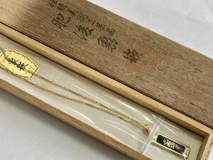 TH 未使用保管品 肥後象嵌ネックレス 伝統美術工芸品 木箱入り 金銀細工 ぞうがん