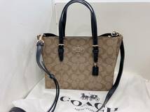 ◆【美品】COACH コーチ ブティックライン 2WAYショルダーバッグ　PVCコーティングキャンバス　ベージュ レディース_画像1