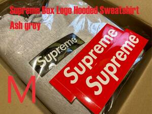 【未使用Mサイズ】Supreme Box Logo Hooded Sweatshirt Ash grey シュプリーム ボックス ロゴ アッシュ グレー 迷彩 フーディ パーカー②