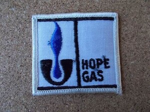 80s ビンテージ『HOPE GAS』ガス燃料パッチ刺繍ワッペン/スタンド石油アップリケUSAアメカジ企業ワークシャツ作業着カスタム ガソリン