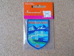 80s カナダ エンブレム バンクーバーCANADA VANCOUVER刺繍ワッペン/ブリティッシュコロンビア ビンテージ スーベニアVoyager旅行 観光 土産