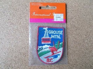 80s カナダ エンブレム グラウス山CANADA GROUSE MTN BC 刺繍 ワッペン/ノース バンクーバー ビンテージ スーベニア Voyager旅行 観光 土産