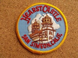 80sハースト キャッスルHEARST CASTLEカリフォルニア州サン シメオン丘ビンテージ刺繍ワッペン/イエロージャーナリズム新聞アメリカAパッチ