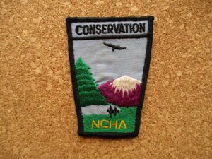 70s NCHA CONSERVATION ワッペン/全米カッティングホース協会ビンテージ馬術アメリカ自然パッチ山脈Vintageお土産PATCH野鳥USA D16