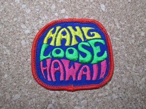 ハワイ HANG LOOSE HAWAII ワッペン/ハングルース アップリケpatch観光お土産リゾート旅行アメリカUSAパッチSURFアロハ D22