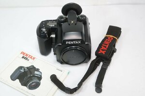 【 中判カメラ 】PENTAX 645N ボディー 120フィルムバック ストラップ 大型アイカップ 取説付 ペンタックス [管PX2157]