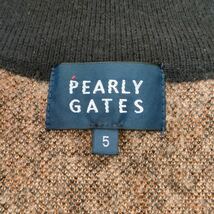 ★美品 ★PEARLY GATES パーリーゲイツ 長袖セーター ジャケット カシミヤ サイズ5 (XL相当)レオパード柄 ジップ付カシミヤニット ヒョウ柄_画像9