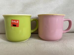  new goods Francfranc( franc franc ) mug 2 piece set pink green 