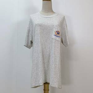 S1754 SGT.LEISURE メンズ Tシャツ 半袖 人気 L グレー（灰）ビッグロゴ コットン 万能 シンプルデイリーカジュアル USA