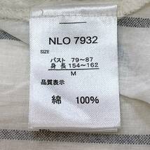 S1864 ★美品★ koti koti レディース ロングシャツ 七分袖 M ネイビー ストライプ 綿100% 上品 シンプルデイリーカジュアル オフホワイト_画像8