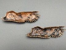 MS71　日本刀装具　目貫　兎　銅製　金工品　拵　刀剣美術_画像2