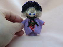 昭和レトロ風文化人形　　着物　　ミニチュアドール　　手作り　ブライスの人形　　リカちゃんの人形　　紫_画像1