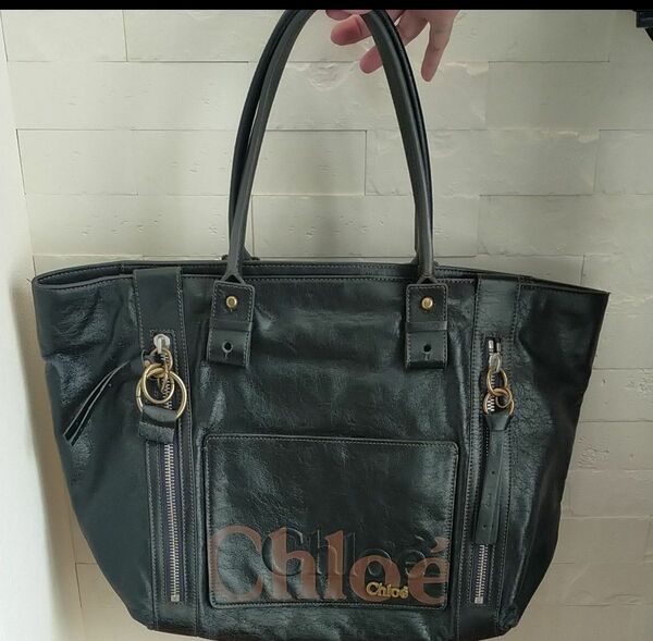 【格安 美品】Chloeレザートートバッグ#本革#ブラック