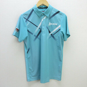 G■スリクソン/SRIXON 半袖ドライポロシャツ【M】水色/men's/87【中古】■