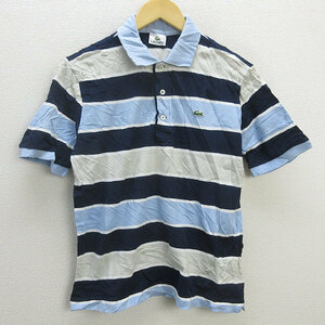 G■ラコステ/LACOSTE 半袖ポロシャツ/鹿の子【4】紺青系/men's/84【中古】■