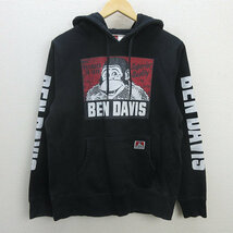 G■ベンデイビス/BEN DAVIS プルオーバーパーカ【M】黒/men's/31【中古】■_画像1